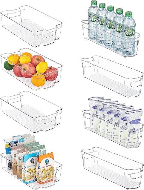 GreenCo Stackable Refrigerator Organizer Bins