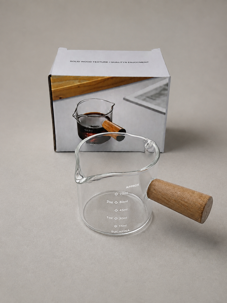 75ml double-spout espresso measuring glass