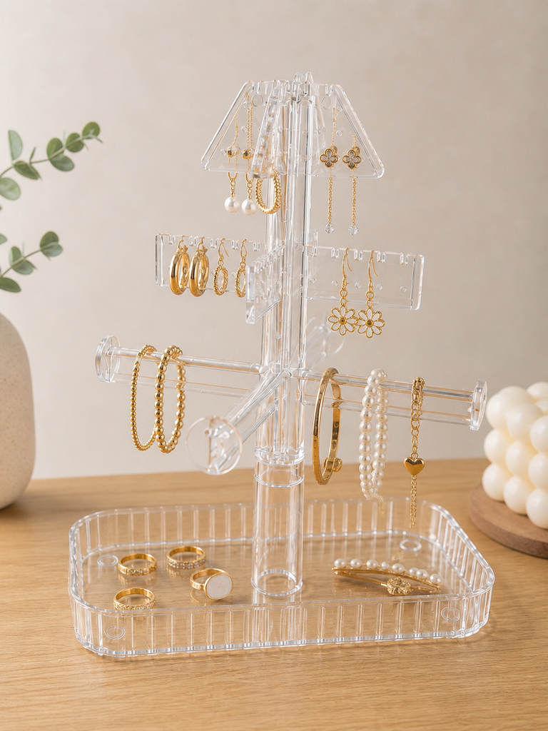 Acrylic rotating jewelry organizer