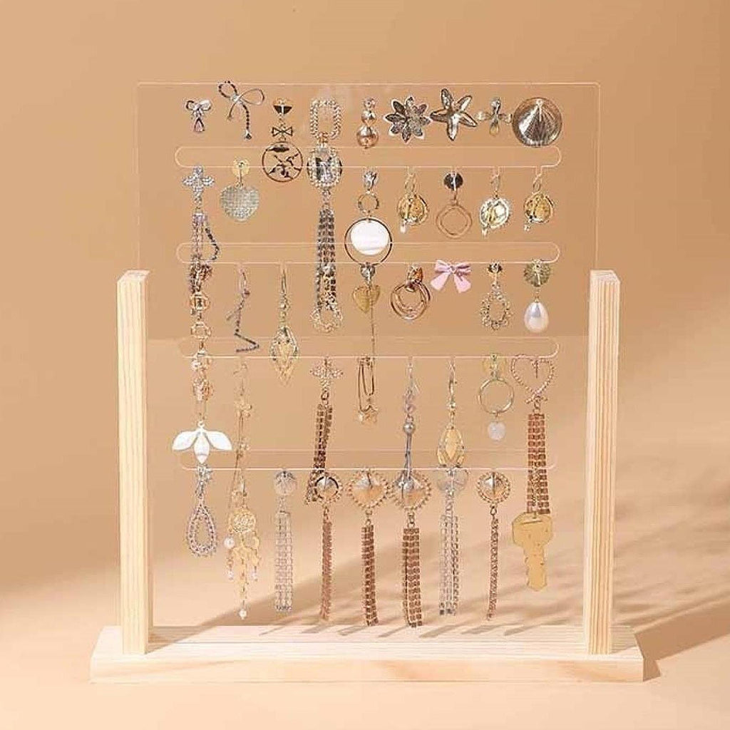 Acrylic/wood earring display stand