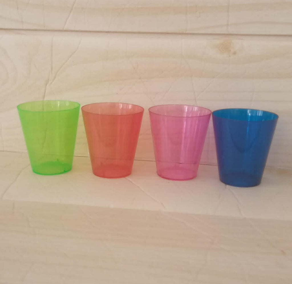 Assorted Neon plastic shot cups