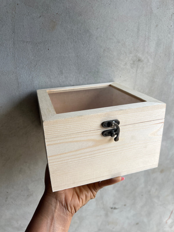 Wooden Box with Glass