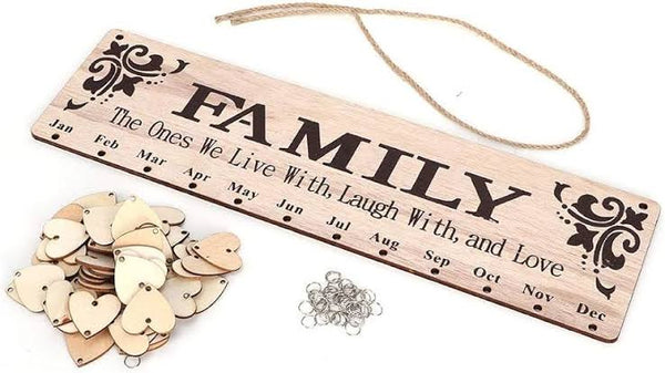 Family Wooden birthday calendar
