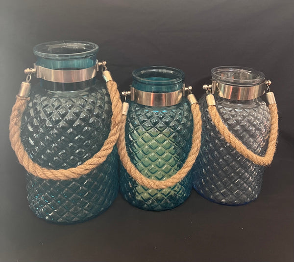Glass jar with Jute handle