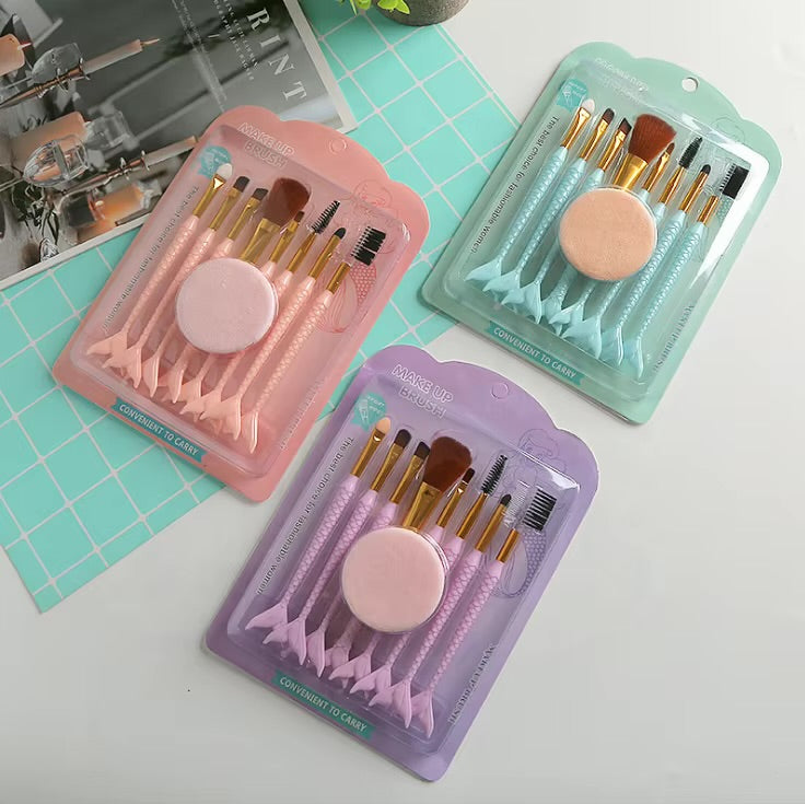 8pc Pastel Mermaid Makeup Brush