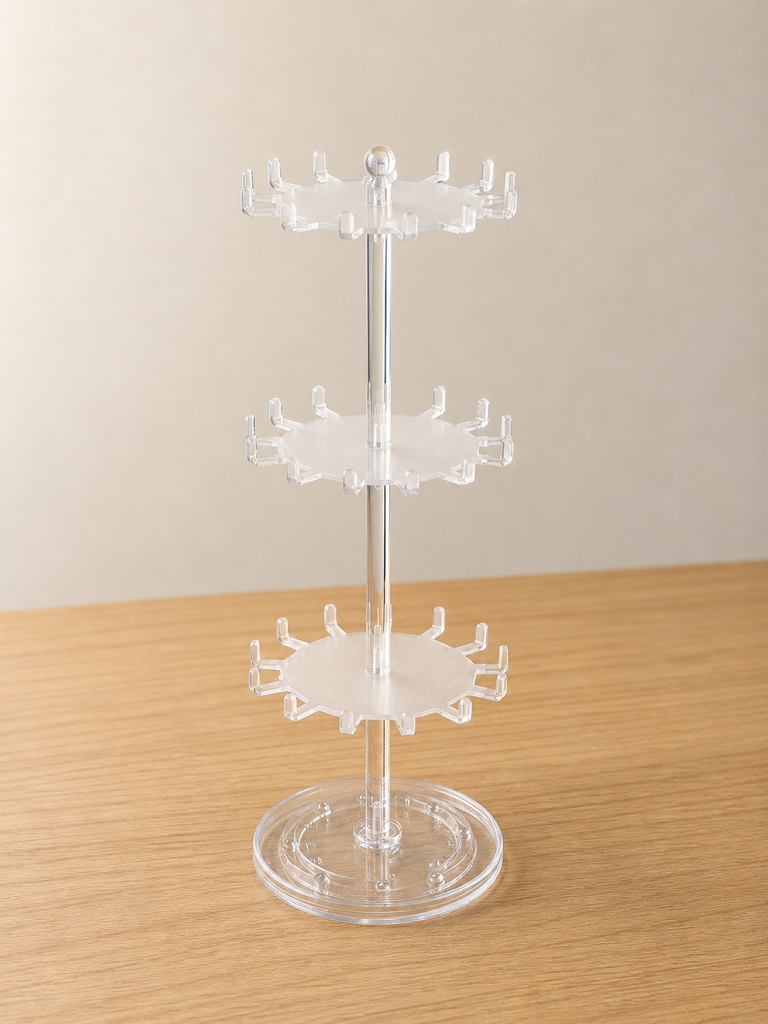 3-tier rotating acrylic jewelry organizer