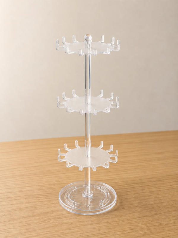 3-tier rotating acrylic jewelry organizer