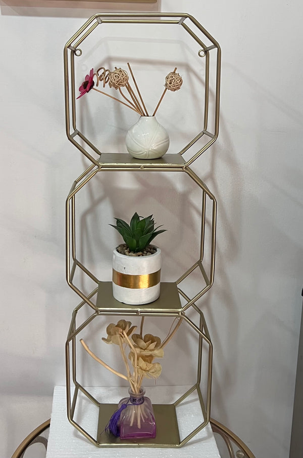 Octagonal Honeycomb wall shelf