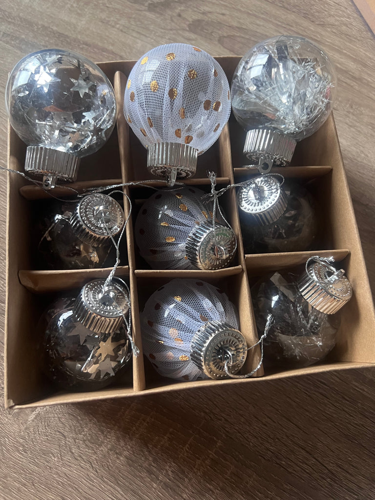 Box of ornaments. 9pcs pack