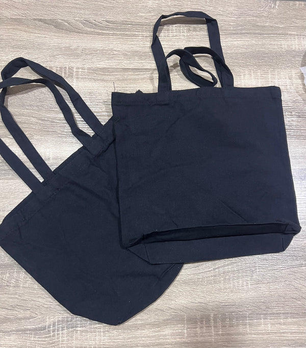 Black gusseted tote