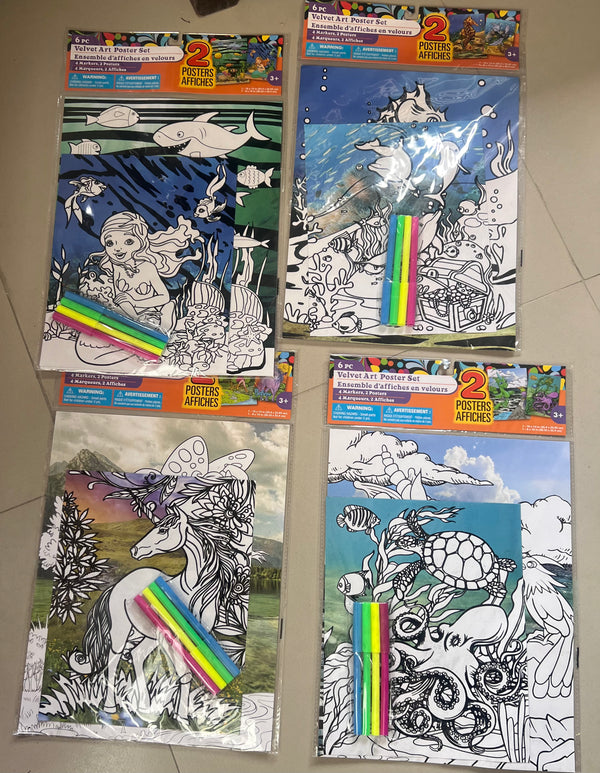 6pc Velvet poster set