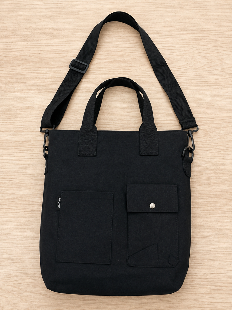 Black canvas Totebag