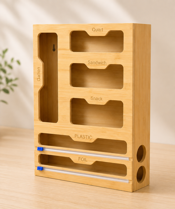Bamboo ziploc organizer