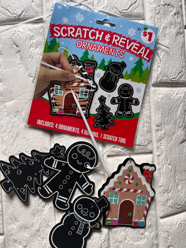 Scratch and reveal ornaments