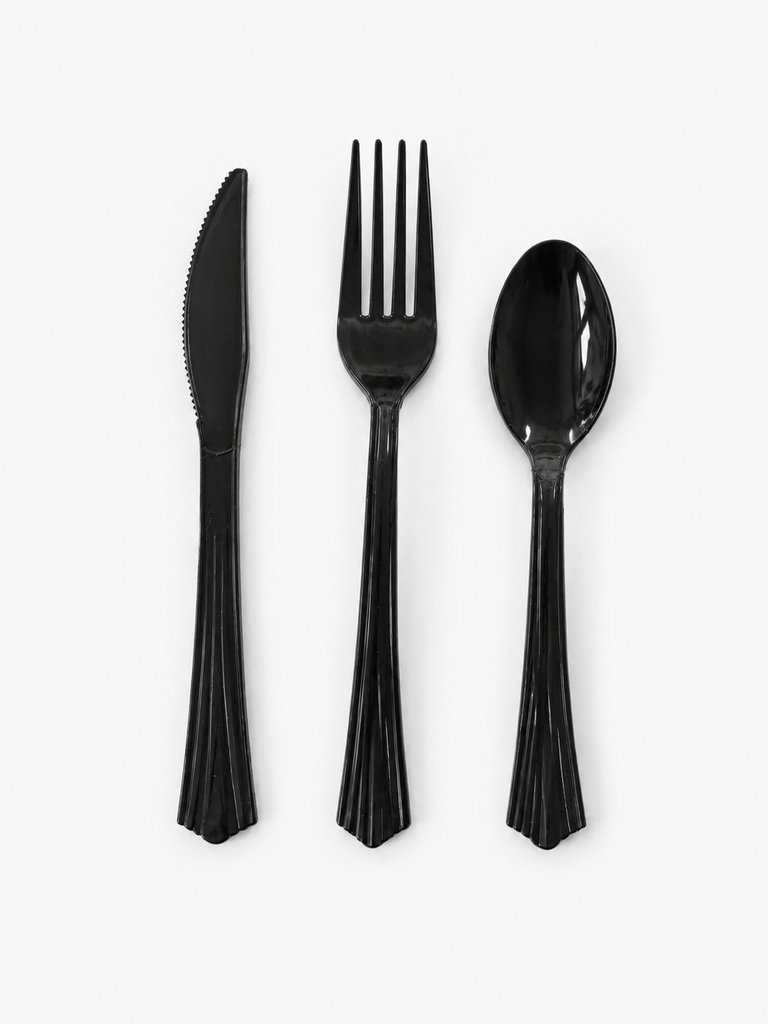 Black plastic Cutlery