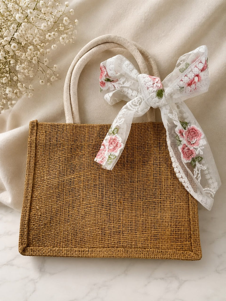 structured small jute tote bag