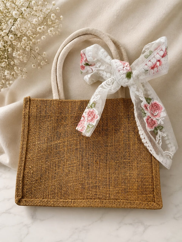 structured small jute tote bag