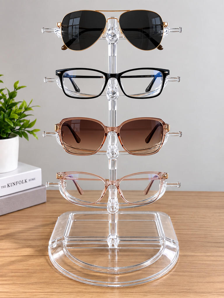 Acrylic 4-tier glasses display