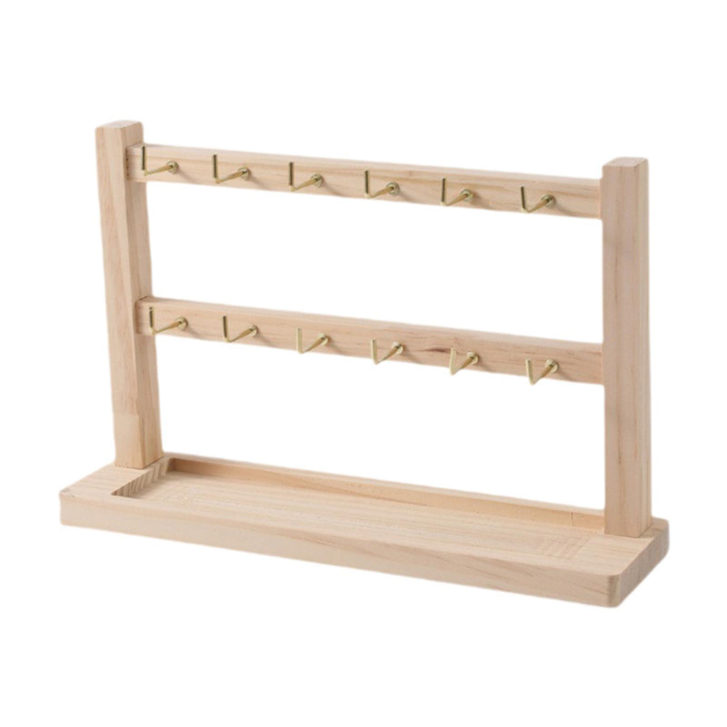natural wood multi-tier display stand