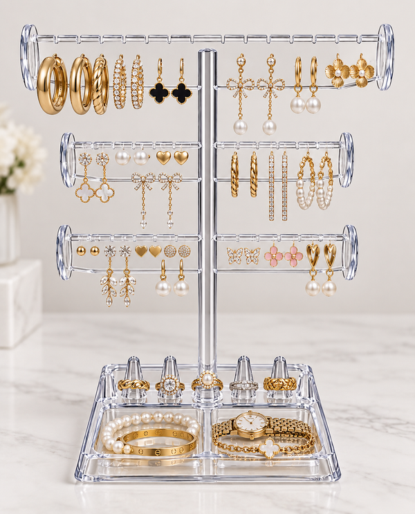 Acrylic 3-tier jewelry display stand