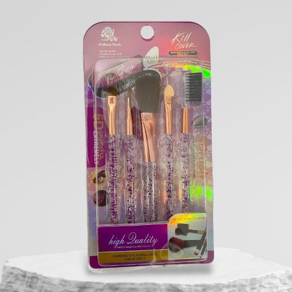 Glitter-handled makeup brush set