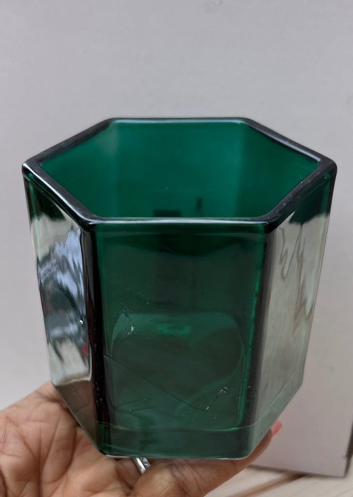 Green Hexagonal Jar