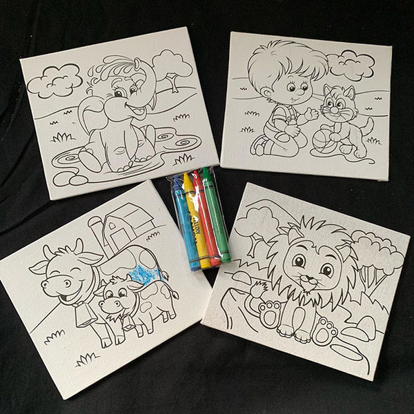2pc Mini canvas set with crayon