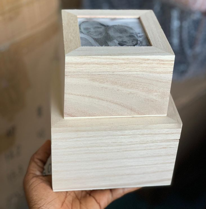 2pc Wood box with photo inlay