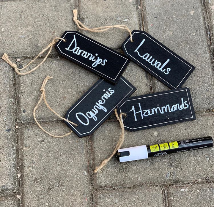 set of chalkboard tags