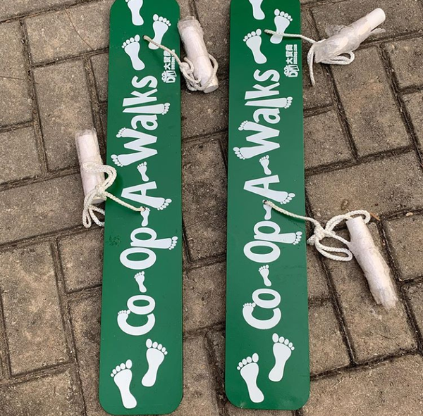 Co-op a walk/Team plank race for kids or adults