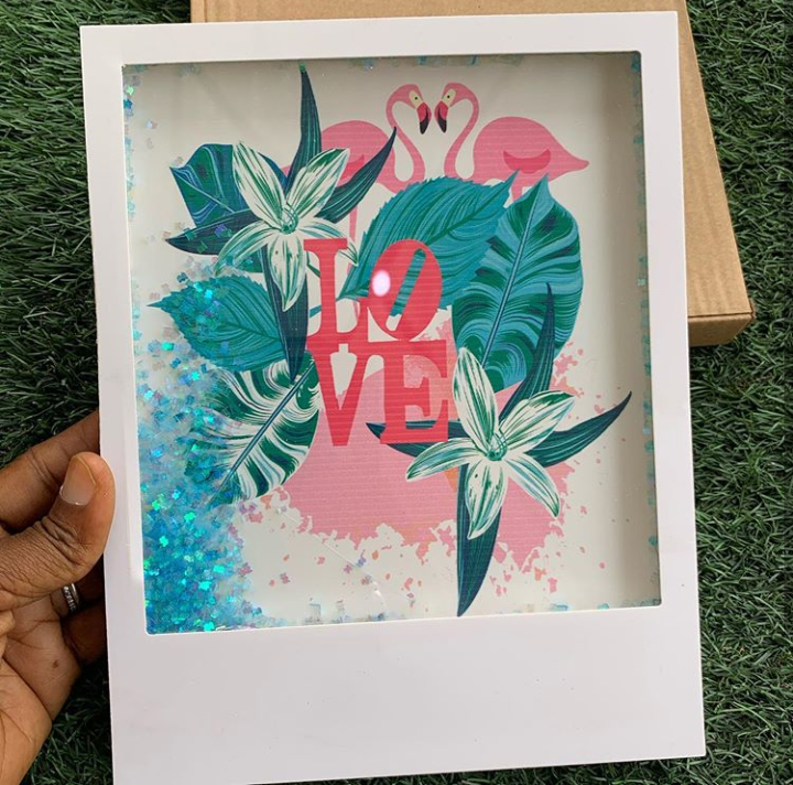 Love Flamingo Light Box Frame