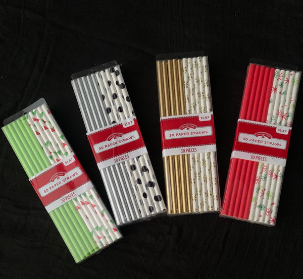 Christmas Themed Paper Straw