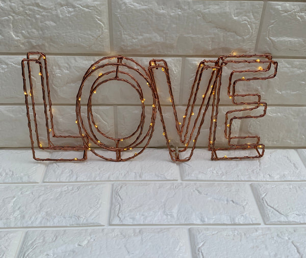 Rose Gold LED words