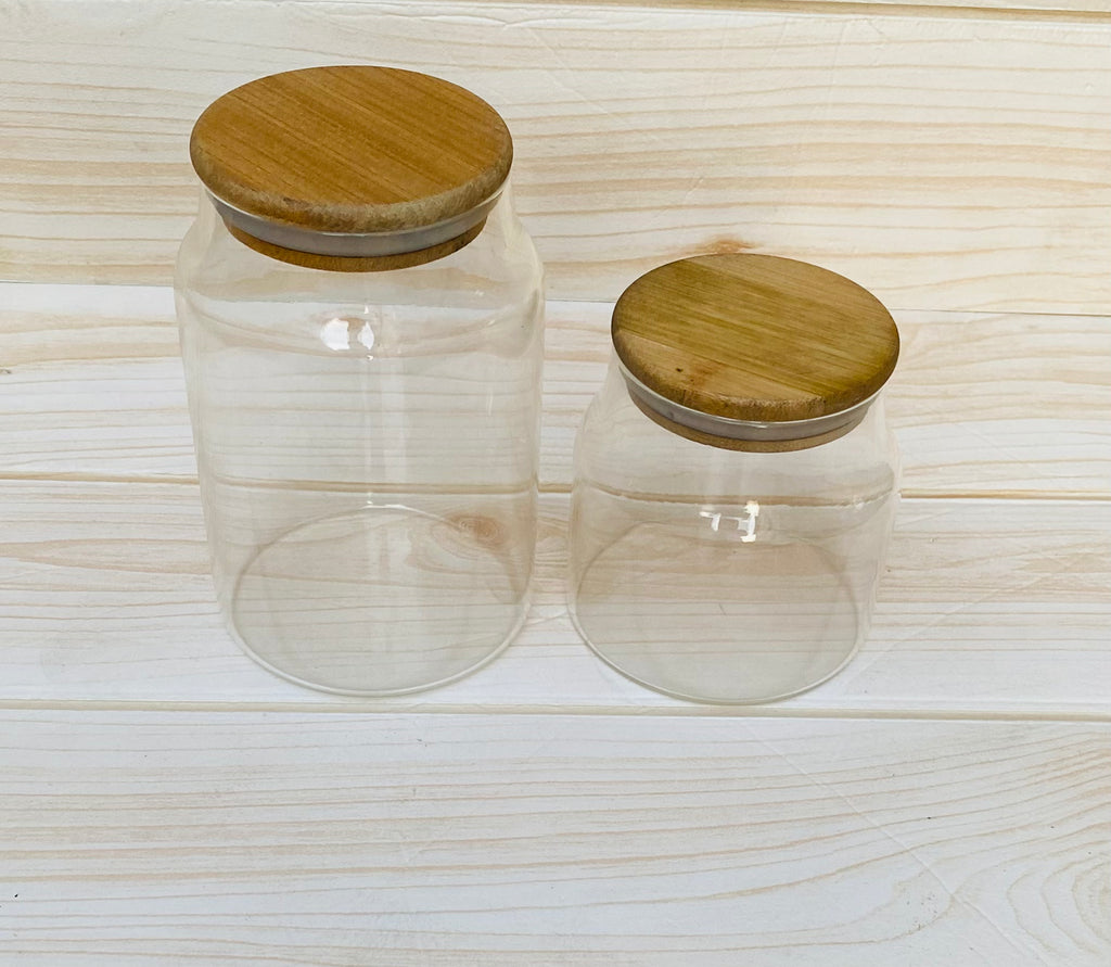 Glass Jars with wood lid
